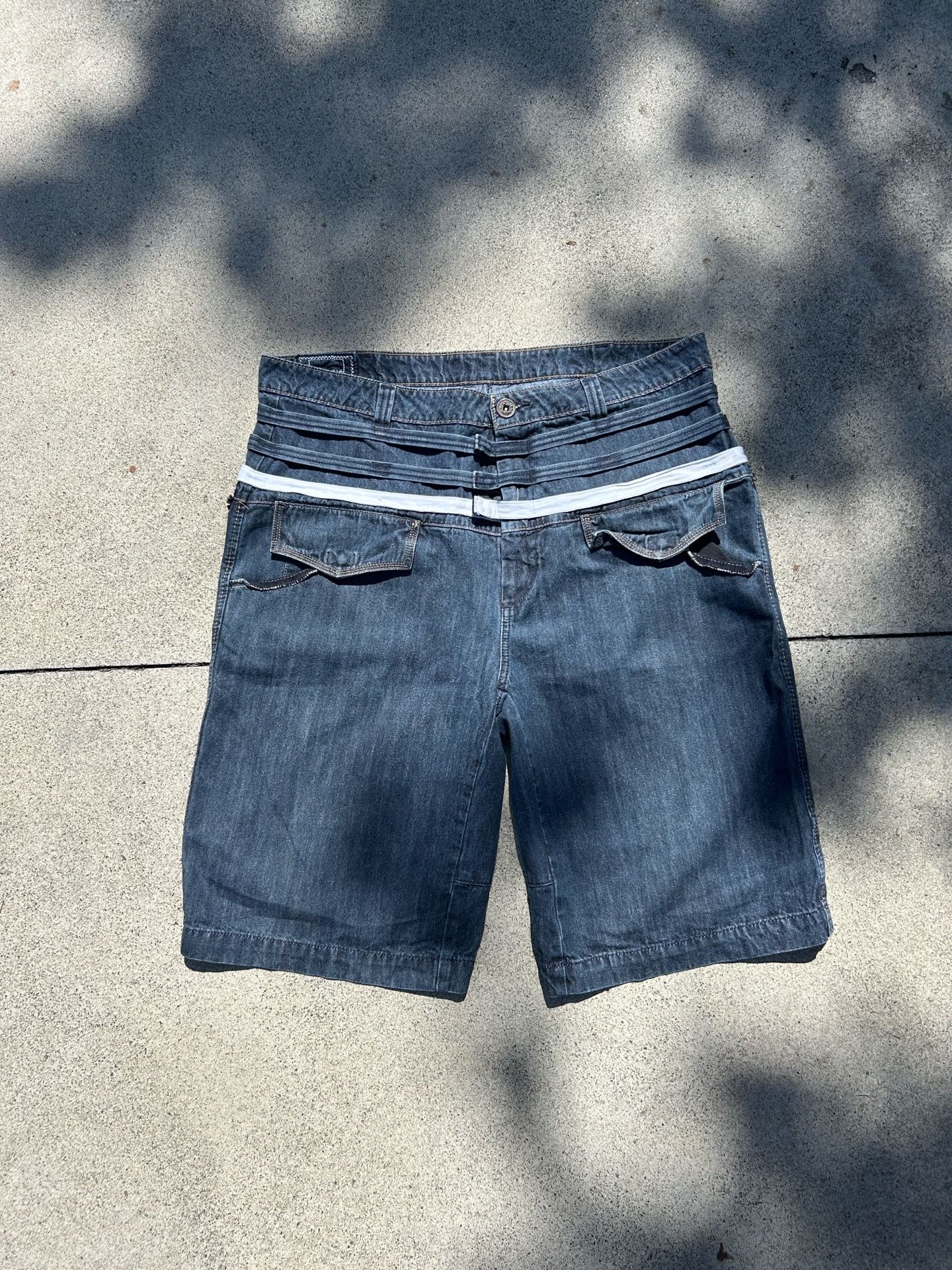 Le Jean de Marithe Francois Girbaud Men's Blue and Navy Shorts