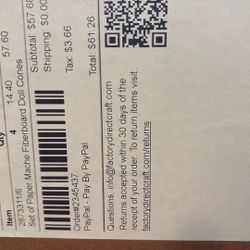 Paper Mache Fiberboard Doll Cones 