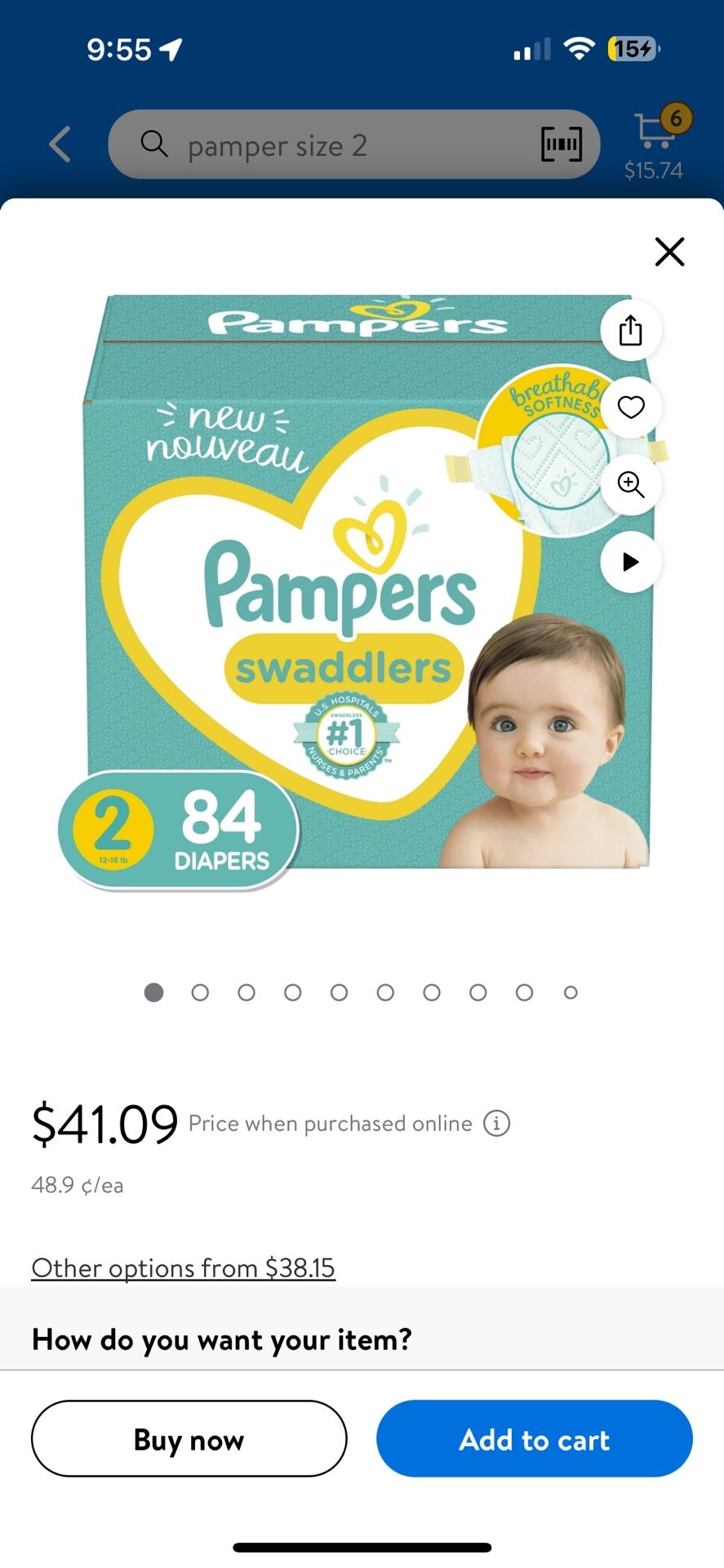 Diaper Pamper Size 1 And 2 $25ea