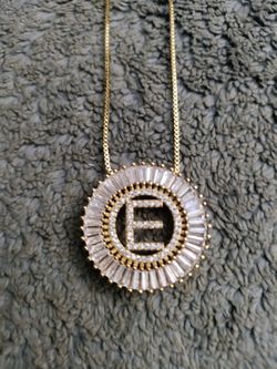 sparkling "E" necklace