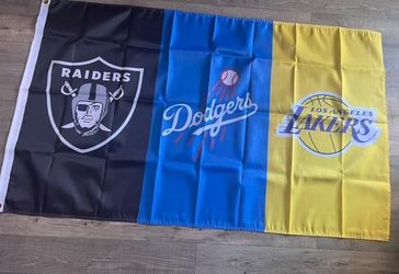 Raiders Dodgers Lakes flag size 5'×3'