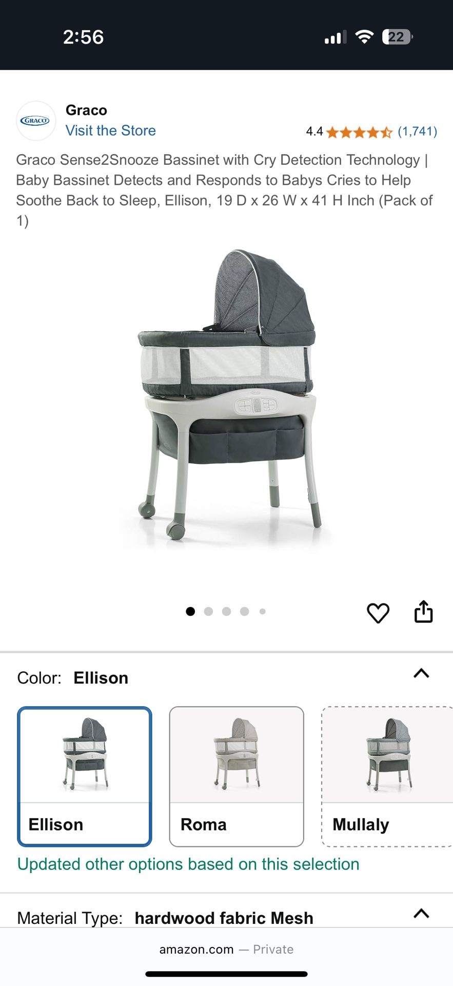 GRACO SENSE2SNOOZE BASSINET