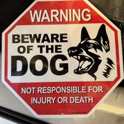 Metal “beware Of Dog” Sign