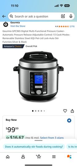 Gourmia pressure Cooker 