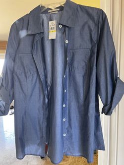 New VanHeusen Work Blouse Jeans Color