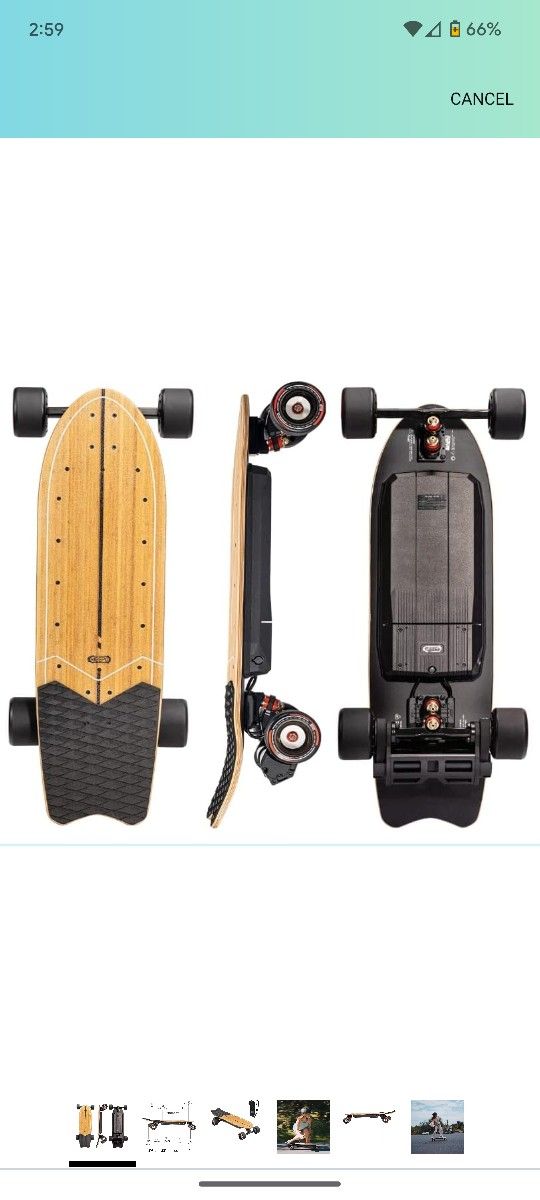 MEEPO FLOW ELECTRIC SKATEBOARD WITH RECHARGEABLE LED FRONT AND REAR LIGHTS AND SKATEBOARD STAND HOLDER
