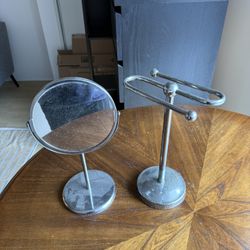 Vanity Mirror And Hand Towel Stand