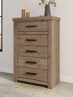Garistyn Light Brown Chest of Drawers