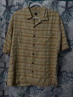 Tommy Bahama Men's Short Sleeve Silk Button-Up Shirt, Large