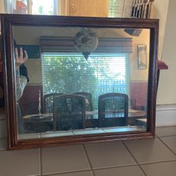 Solid Oak Hand Stained Mirror 
