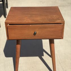 Mid Modern Century Wooden Nightstand 