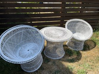 Kids Boho Rattan Wicker Table Set