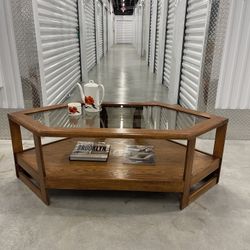 Mid-Century Coffee Table with Glass Inset