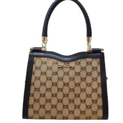 Bebe  Agatha Jacquard Crystal Satchel