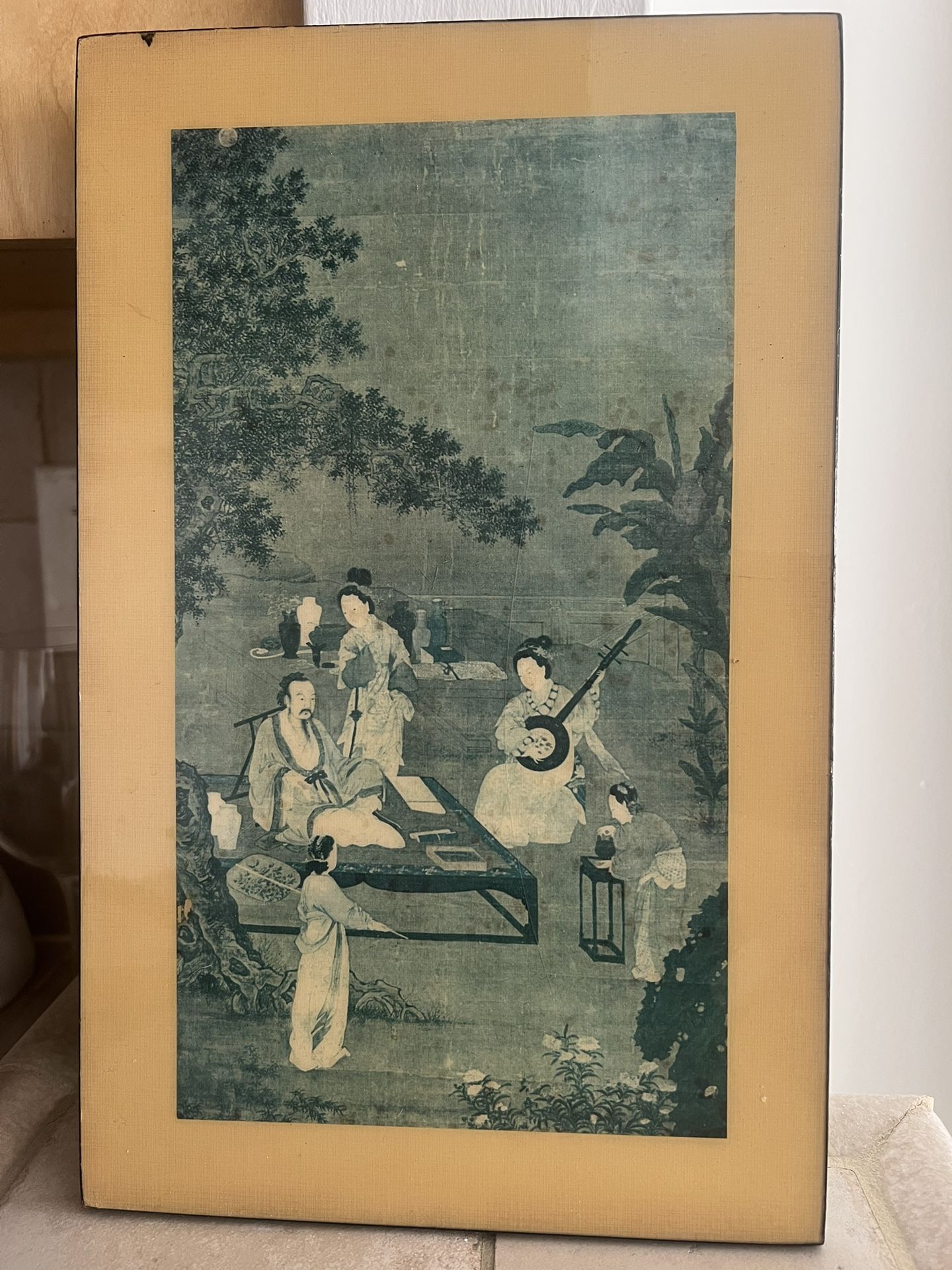 Antique Japanese Print Listening To Lute By Li Sung