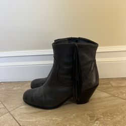 Sam Edelman Fringe Ankle Cowboy Boots 