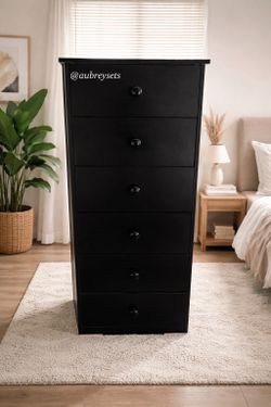 Black 6 drawer chest