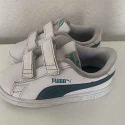 Puma Smash V2 Slip-On, Toddler 8C, Unisex White n Green Sneakers