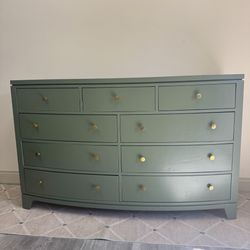 Large 9 drawer modern wood dresser