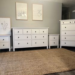 Refinished Modern IKEA Hemnes Dresser, Chest And Nightstands 