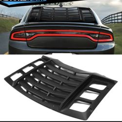Fits 11-22 Dodge Charger IKON Matte Black Rear Window Louver Cover Sunshade 3PCS