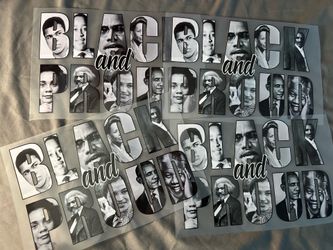 BLK AND PROUD SHIRT TRANSFER SHEETS - 4 available