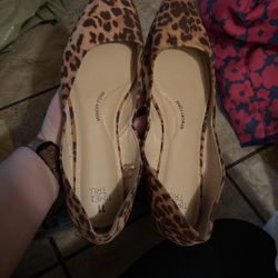 Size 11 Cheetah Flats. Tried On, Never Worn 