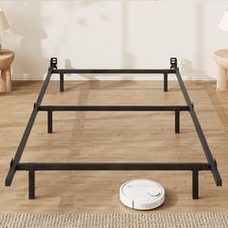 7 Inch Metal Bed Frame, 6-Leg Box Spring Base, Black, Twin Headboard Compatible, Heavy Duty Metal Frame, Bed Base for Box Spring and Mattress, Easy As