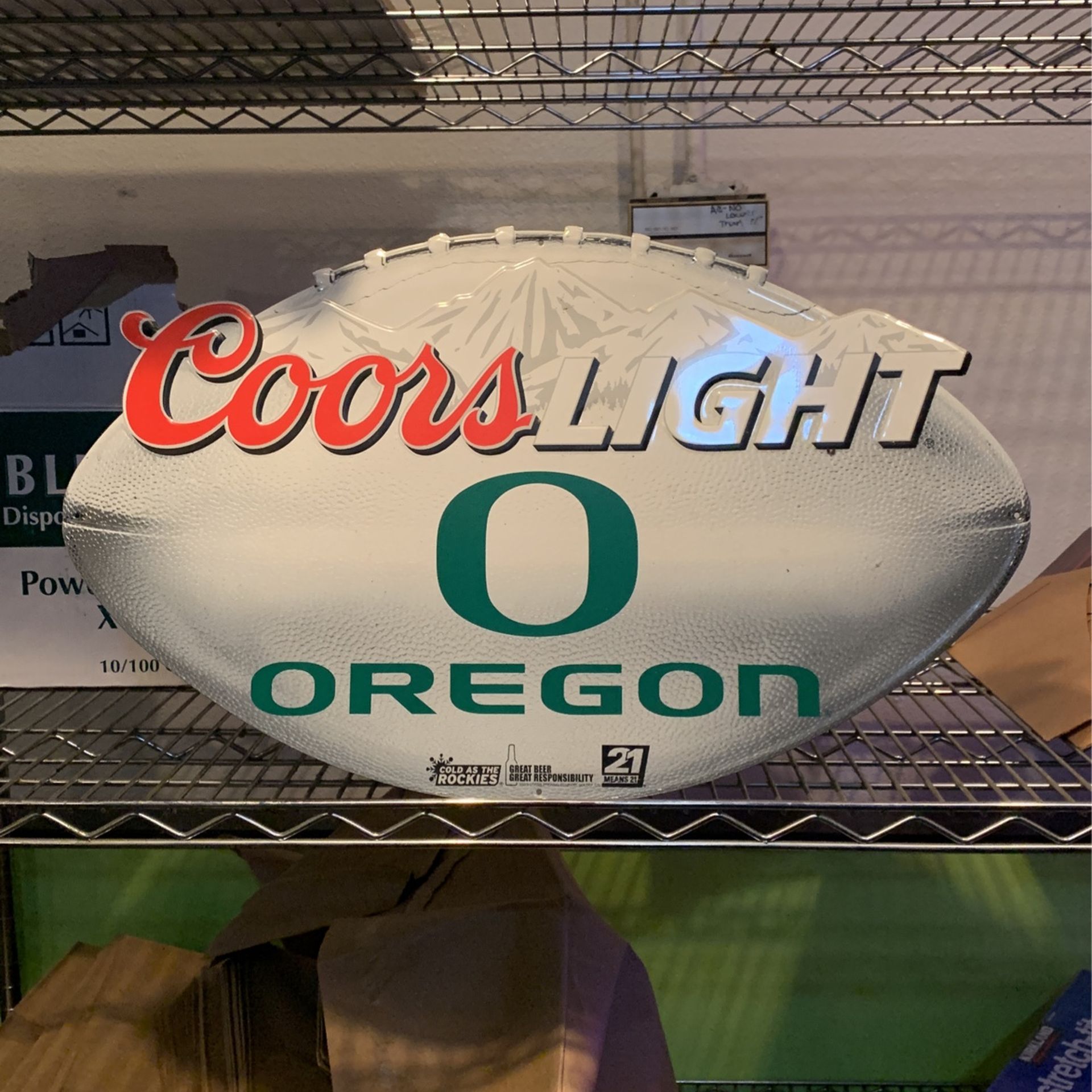 Oregon Ducks Football Coors Light Metal Sign