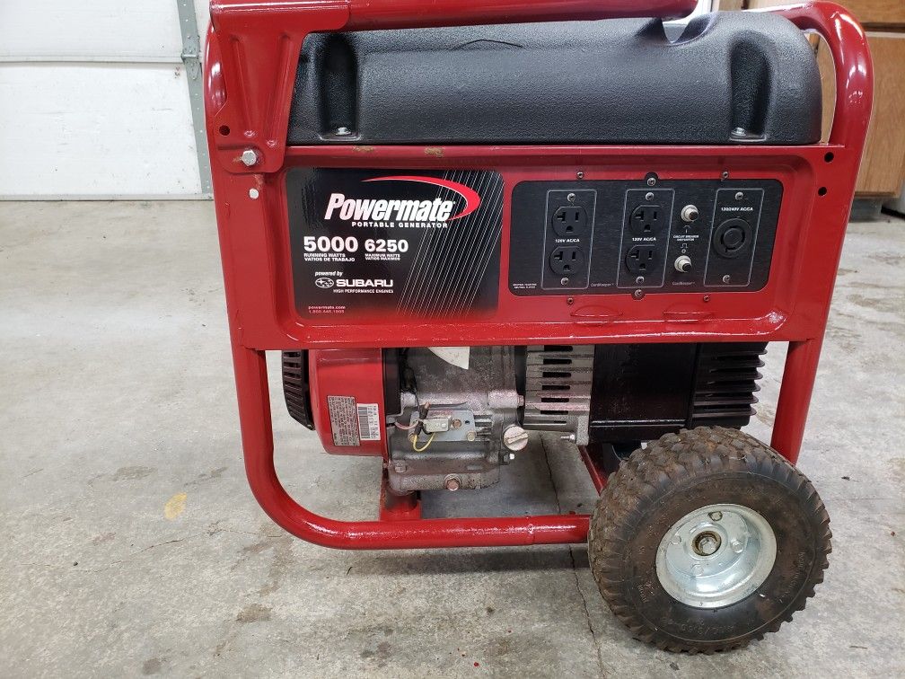 5000 watt, 6250 watt surge generator. Subaru engine