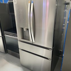 Stainless Steel 29 Cu. Ft. Smart Standard Depth 4-Door French Door Refrigerator 