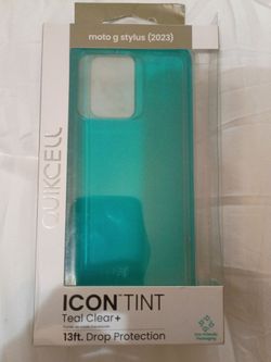 Moto g stylus 2023 teal clear phone case