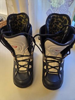 Roxy Snowboarding Boots/cat Track leopard Print Sz 7.5 US