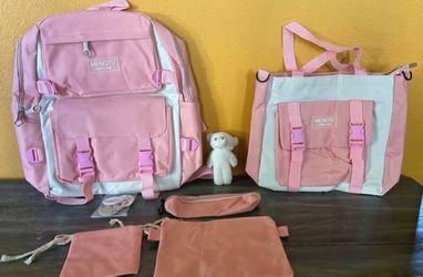 New pink Backpack Set. Multiple Bags Included  In Set.