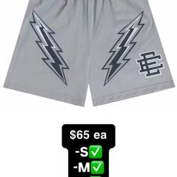 Grey + black Eric Emanuel lightning bolt shorts