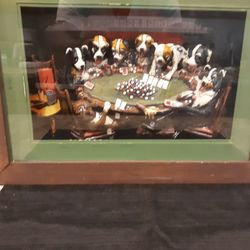 Dog enclosed art.
