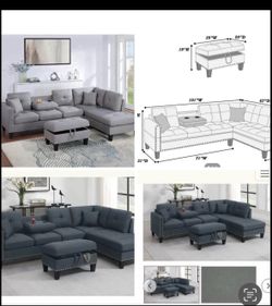 Sectional with ottoman set
