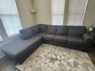 Living Spaces McDade Graphite Sectional Sofa w/ Chaise – Excellent Condition - $200