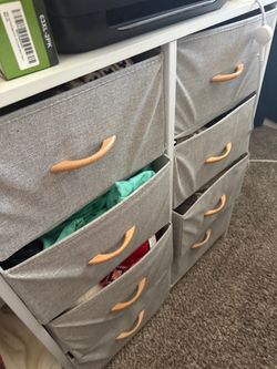 White fabric dresser