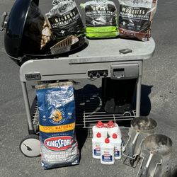 Webber Grill Sold With Cover, Charcoal, Wood Chips, And Lighter Fluid 