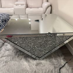 Crushed diamond coffee table 