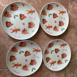 Christmas Gingerbread Plate Set 