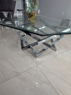 Glass Top Coffee Table and end table