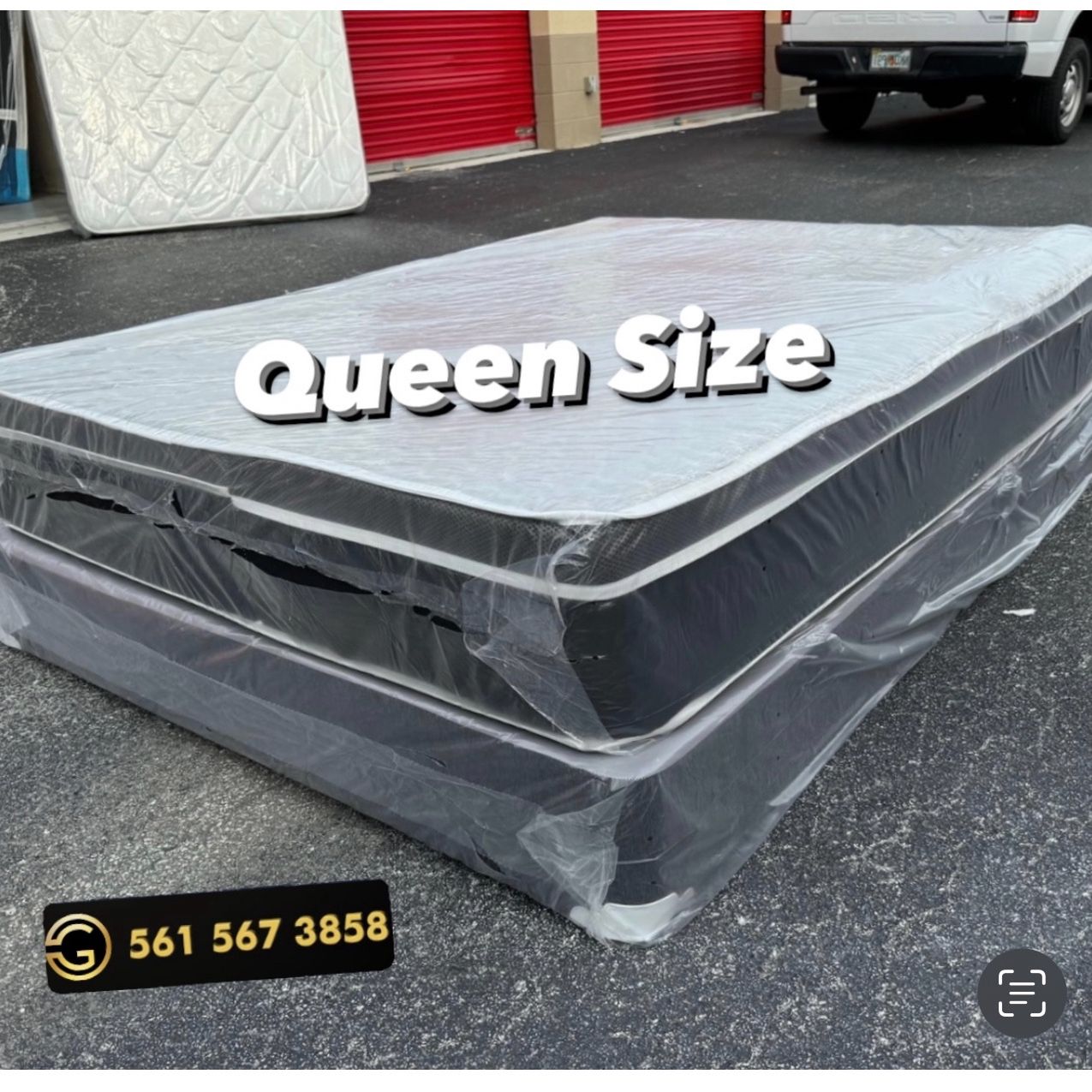 NEW Mattress Queen Size Pillowtop With Box Spring // Offer  🚚