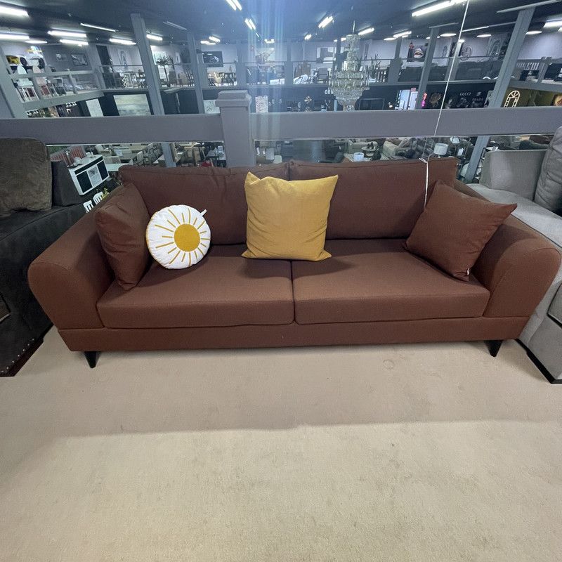 Pyramid Reddish Brown Sofa & Loveseat 2pc Set 