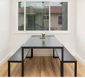 Modern Dining Table and Bench Set