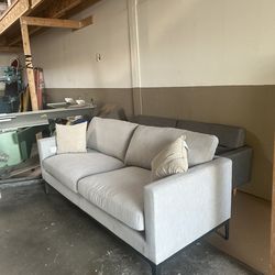 Contemporary Style Gray Sofa with Metal Frame Seats 3-4