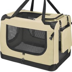PISPETS Collapsible Soft Sided Pet Carrier For Dogs And Cats, 24"X17"X17" - Convenient And Comfortable Travel Solution For Small Animals 

