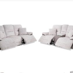 Power Reclining Sofa and Console Loveseat 