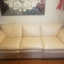 LEATHER COUCH AND CHAIR